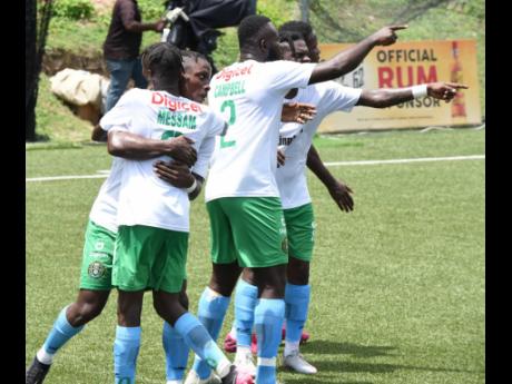 Vere United players in a celebratory mood.