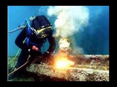 Underwater welding in Trinidad.