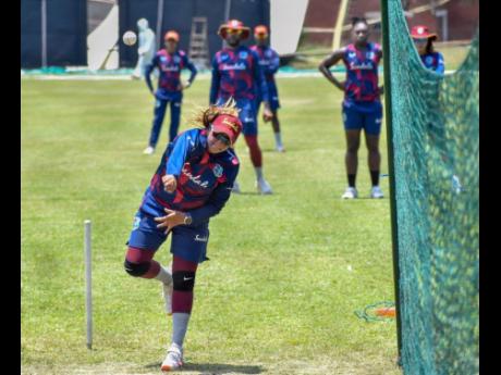West Indies Women’s player Anisa Mohammed during team training.