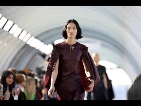 
A model wears a creation for the Stella McCartney Ready To Wear Fall/Winter 2022-2023 fashion collection.