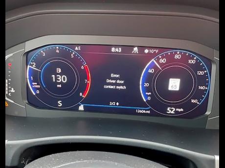 This image provided by Kendall Heiman shows the dashboard of Kendall Heiman’s Volkswagen SUV.