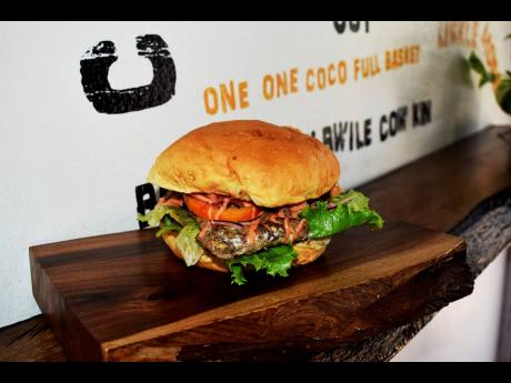 The secret to this jerk chicken burger is fresh ingredents all prepared with love. 