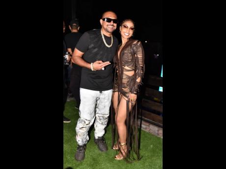 The guest of honour Shenseea (right), with Sean Paul, who is featured on ‘Alpha’ and performed their collaboration – ‘Lying If I Call It Love’ – at the event. 