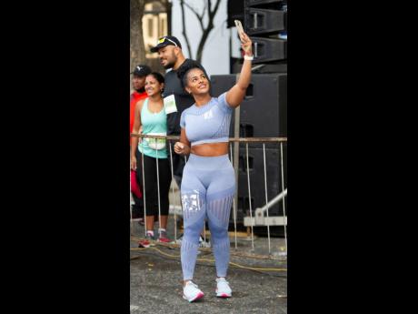 Shani McGraham-Shirley, Sagicor Jamaica wellness ambassador and Sigma Run 2020 patron, snaps a selfie before the run. 
