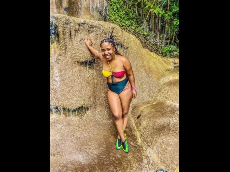 Credit: Contributed The island traveller enjoyed her time at Konoko Falls in St Ann.