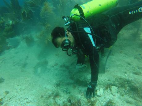 Roberto Junco excavates an 18 Century shipwreck in the Caribbean