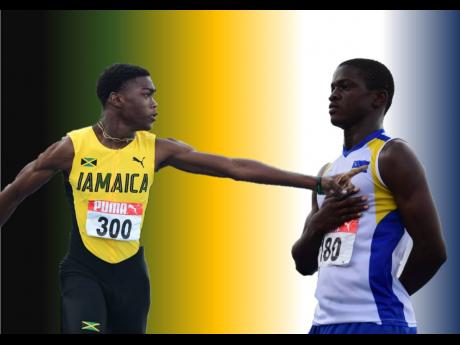 Jamaica's Shaquane Gordon (left) and Curacao's Matthew Sophia.