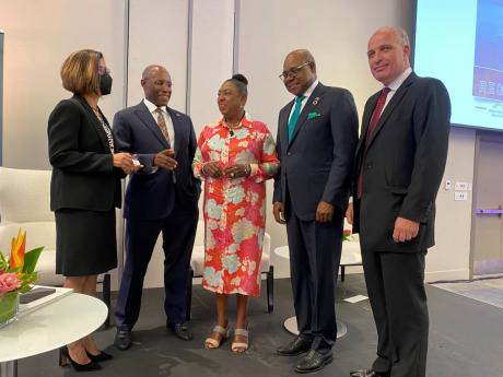 From left: Sancia Bennett Templer, permanent secretary in the Ministry of Industry, Investment and Commerce; Aubyn Hill, minister of industry, investment and commerce; Olivia Grange, minister of culture, gender, entertainment and sport; Edmund Bartlett, mi