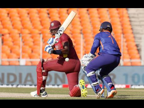 
West Indies allrounder Jason Holder in action during a One Day International against India. 