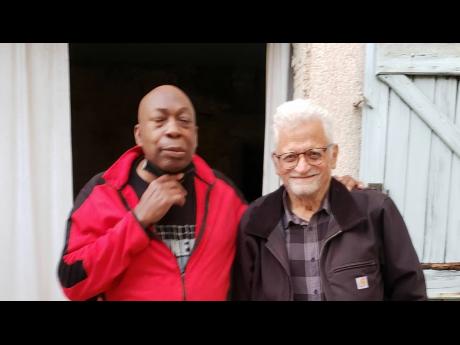 Dave Rodney (left), former student of French at UWI and Henri Onimus, former UWI lecturer. They reunited in France after 44 years.