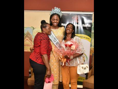 Miss United Nations World 2022 Toni-Ann Lalor last Saturday arrives at the Norman Manley International Airport to a warm welcome her grandmother Dorrell Cousins (left) and her mother Natasha Bucknor.