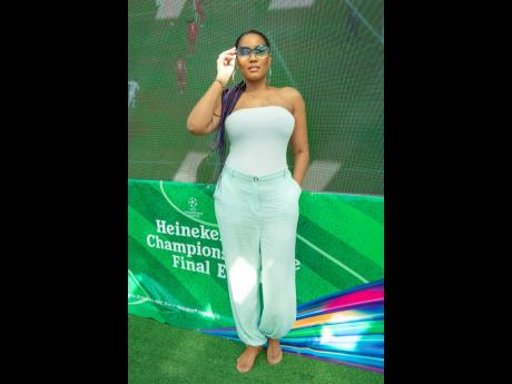 Fierce and ready for the football finals was Influencer Chelan Smith.