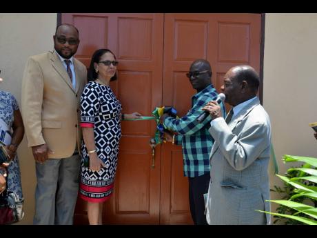 The Ocho Rios Drop-in Centre being opened by government officials.