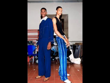 
SAINT stars Aaakesh Henderson (left) and Romaine Dixon backstage at the Wales Bonner show. 