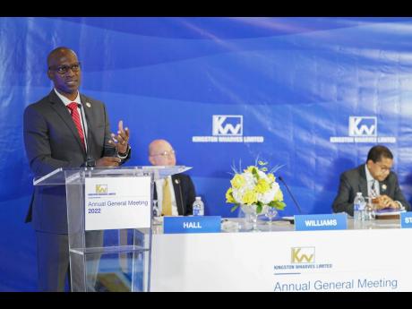 Credit: Contributed Kingston Wharves Limited CEO Mark Williams at the port company’s recent annual general meeting.