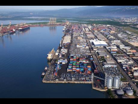 Credit: Contributed An aerial view of Kingston Wharves Limited and the Newport West shipping community.