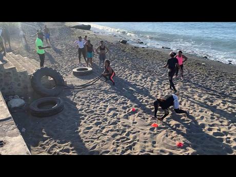 
Beach workout is the prefect way to burn calories and have fun with the morning sun.