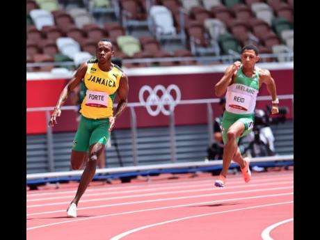 Julian Forte competing in the men’s 200m heats at the Tokyo 2020 Olympics Games at the Tokyo Olympic Stadium in Tokyo, Japan, on Tuesday, August 3, 2021.
