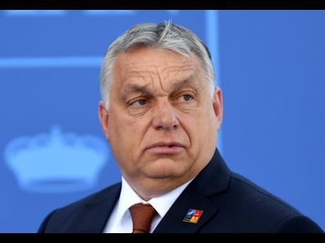 Hungary President Viktor Orban arrives at the NATO Heads of State Summit in Madrid on June 30. 