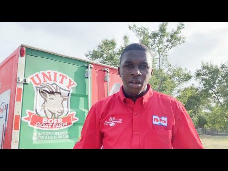 Khalil Brown, animal nutritionist with Hi-Pro at the Denbigh Agricultural, Industrial and Trade Show on Sunday.