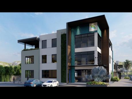 Graphic design of a Sagicor Bank branch, part of a mixed-use complex in St Catherine under development by Sagicor Life Jamaica Limited and subsidiary Bailey Williams Limited.