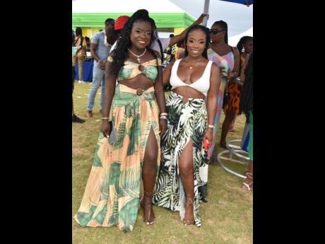 Leave it up to Gems N Perks principal Jemishaa Hibbert (left) and friend Chantalle Fagan to pick their best brunch attire from the online store’s stock.
