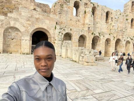 Naki Depass at a sightseeing expedition to The Acropolis in Greece in April.