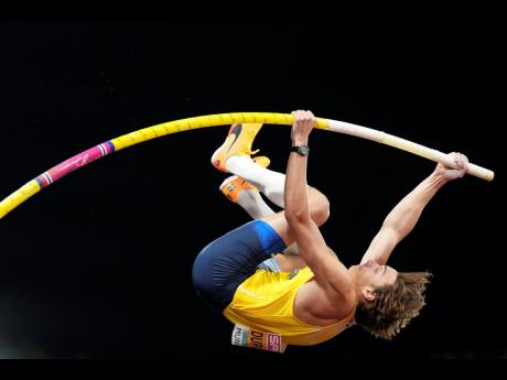 Armand Duplantis, of Sweden, makes an attempt in the men’s pole vault final at the European Championships in Munich, Germany last Saturday.