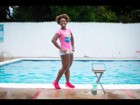 Credit: Contributed Pool Aerobics with Kim trainer Kim Calder at her office, which is the pool.