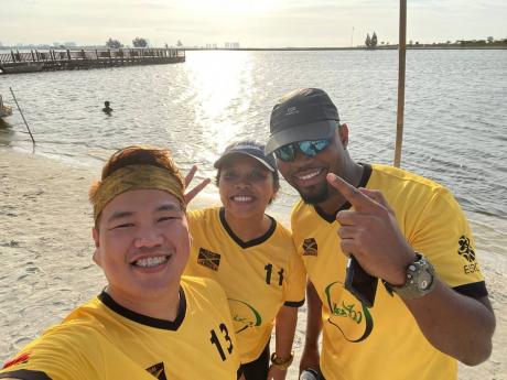 Credit: Contributed From left: Team secretary Tian Andrew; Dian Kurniawati, vice team captain and Danikee Knight, team captain.