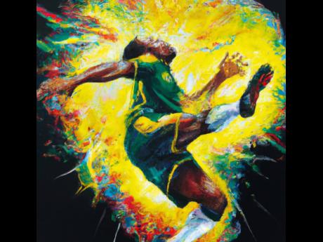 
Adrian Dunkley’s football supernova Starapple AI depiction of Jamaica’s sporting athletes.