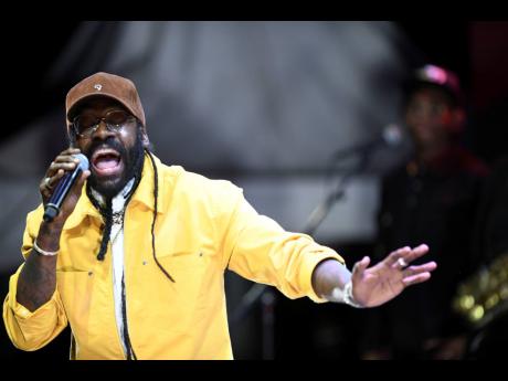 Tarrus Riley performing at Reggae on the Pier 2015.