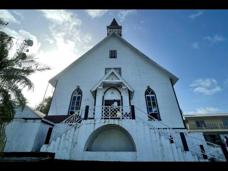 A man stands at the entrance of First Baptist Church on Colombia’s San Andres island. The church is a symbol of emancipation and a source of pride for the Raizals, the English-speaking, mostly Protestant inhabitants of San Andres and smaller islands that