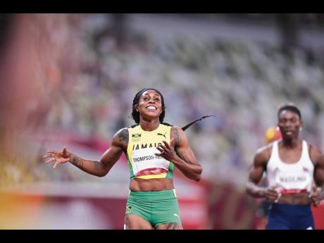 File
Jamaica’s Elaine Thompson Herah wins the women’s 200m final at last  year’s Tokyo Olympic Games.
