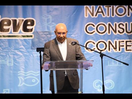 Governor General Sir Patrick Allen addressing the 12th annual staging of the Governor General Programme of Excellence  Youth Consultative Conference, held at the Montego Bay Convention Centre in Rose Hall, St James, on Thursday October 6.