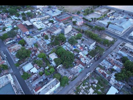 Aerial view of the Parade Gardens, Tel Aviv and the Southside communities in the constituency of Central Kingston