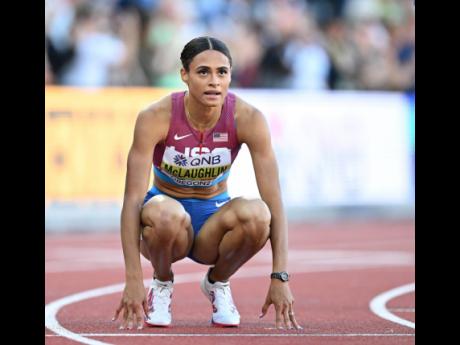 Credit: Gladstone Taylor The United States’ Sydney McLaughlin takes a well-earned breather after breaking her own 100-metre hurdles world record at the World Athletics Championships in Eugene, Oregon, earlier this year.