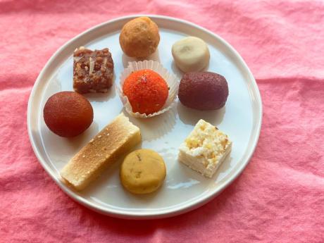 An assortment of sweets from an Indian food shop are displayed in New York on Oct. 19. These sweets are typically enjoyed on Diwali, the Hindu festival of lights. 