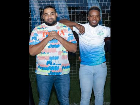 Romeich Major (left) of Romeich Entertainment and Kemoi Burke, Brand and Sponsorship Manager at Lynk.