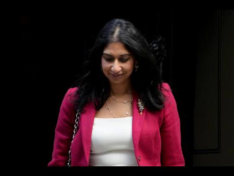 Britain’s Home Secretary Suella Braverman leaves 10 Downing Street after attending a cabinet meeting in London, on Tuesday, November 1.