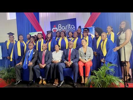 From left: Damion Young, managing director, CJSDI; Aubyn Hill, minister of industry, investment and commerce; Tanketa Chance-Wilson, director, Barita Foundation; Custos of Manchester Garfield Green and Simone Johnson, president, Manchester Chamber of Comme
