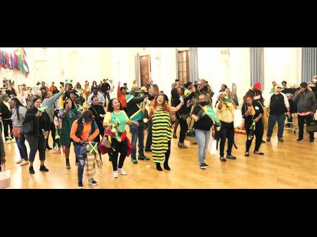 A section of the large audience of Jamaicans and friends of Jamaica enjoying a vibe.