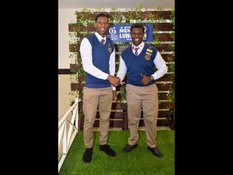 The kids are alright. Ardenne High School’s Deputy Head Boy Shaan-Paul Morrison (left), and Marlon Matheson,  Student Council president, represented their school well. 