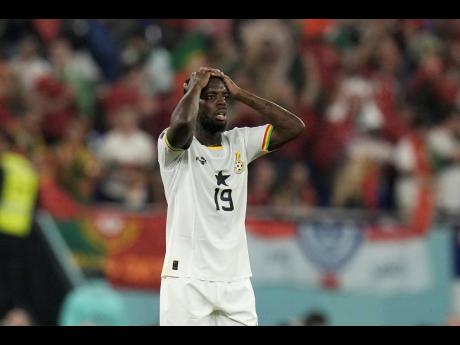 Ghana’s Inaki Williams gestures at the end of the World Cup Group H match against Portugal in Doha, Qatar, on Thursday, November 24.