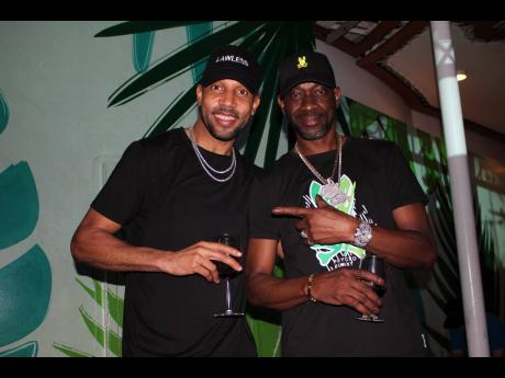 Dancehall veterans Cham (left) and Bounty Killer swapped tales after their performance on the Welcome to Jamrock Reggae Cruise last Friday night. 