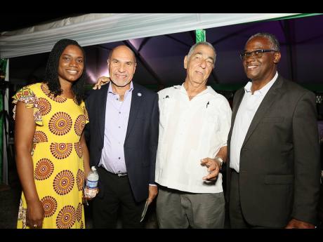 William Shagoury (second right), Clarendon custos, with (from left); Winsome Witter, president of the Clarendon Chamber of Commerce; Hugh Gentles, custos of Trelawny; and Garfield Green, custos of Manchester.