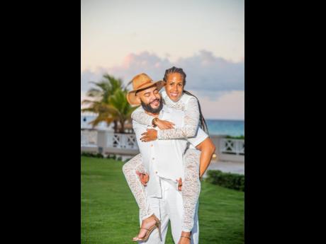 Angel and her husband, Karl Jones, basking in the bliss of their honeymoon in Montego Bay. 