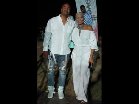 Donovan Watkis and Debbie Bissoon rang in the new year at the Urban Development Corporation’s Fireworks on the Waterfront.