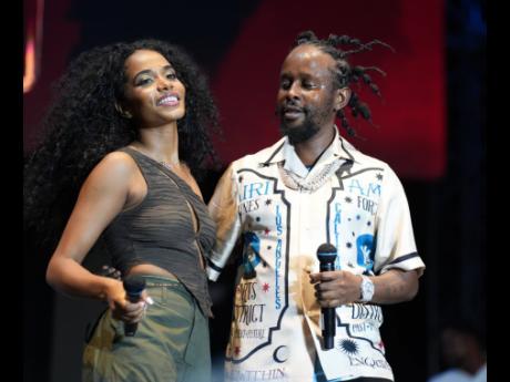 Toni-Ann Singh (left) and Popcaan.