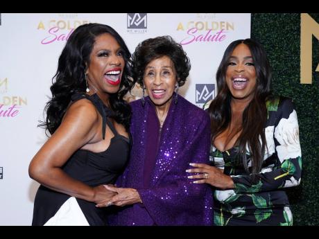 From left: Sheryl Lee Ralph, Marla Gibbs, and Niecy Nash Betts arrive at the Ritz Carlton in Marina Del Rey in Los Angeles for A Golden Salute.